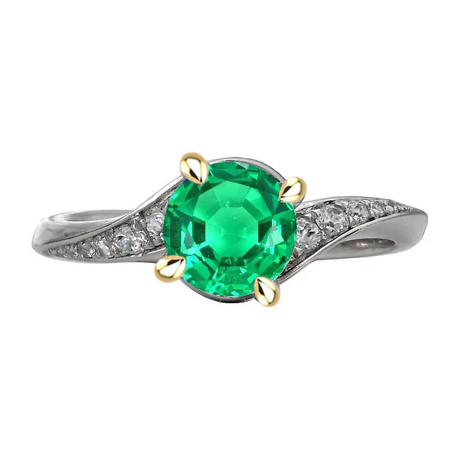 HarryChadEntcom Rings Round Green Emerald Ring Eagle Claw Prongs Twisted Shank HarryChadEntcom Rings Round Green Emerald Ring Eagle Claw Prongs Twisted Shank