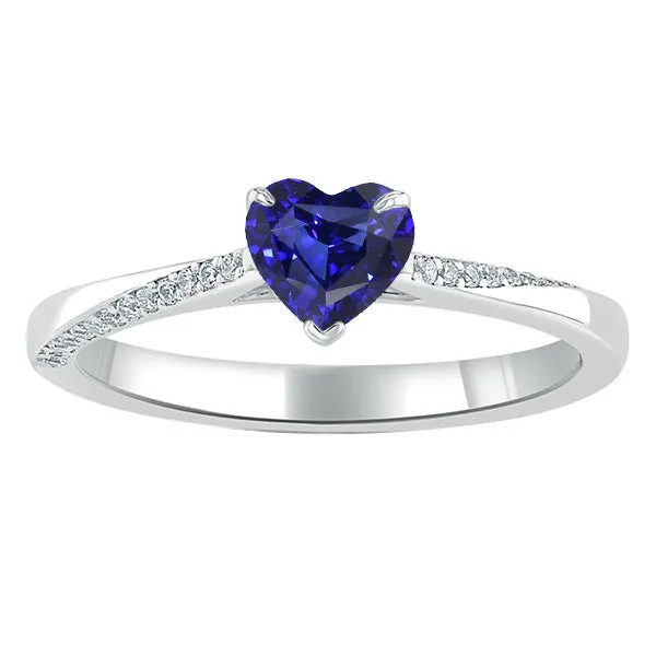 HarryChadEntcom Rings Round Natural Earth Mined Diamond Blue Sapphire Engagement Ring 2 Carats Tapered Shank HarryChadEntcom Rings Round Natural Earth Mined Diamond Blue Sapphire Engagement Ring 2 Carats Tapered Shank