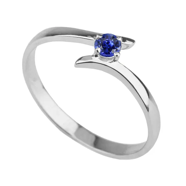 HarryChadEntcom Rings Solitaire Engagement Ring Ceylon Blue Sapphire 1 Carat Bypass Style HarryChadEntcom Rings Solitaire Engagement Ring Ceylon Blue Sapphire 1 Carat Bypass Style
