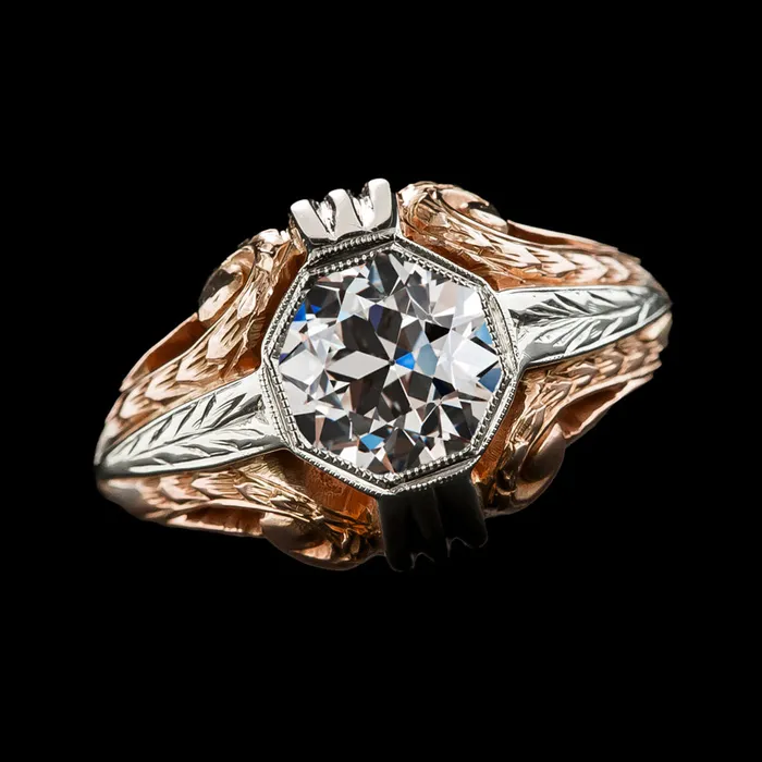 HarryChadEntcom Rings Solitaire Ring Vintage Bezel Set Round Old Mine Cut Real Natural Earth Mined Diamond 2 Carats HarryChadEntcom Rings Solitaire Ring Vintage Bezel Set Round Old Mine Cut Real Natural Earth Mined Diamond 2 Carats