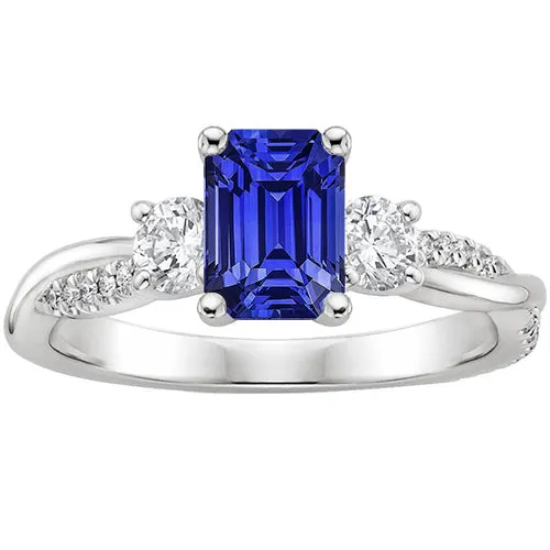 HarryChadEntcom Rings Solitaire With Accents 3 Stone Ring Blue Sapphire 425 Carats HarryChadEntcom Rings Solitaire With Accents 3 Stone Ring Blue Sapphire 425 Carats