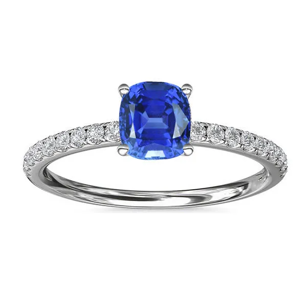 HarryChadEntcom Rings White Gold Solitaire Blue Sapphire Ring Accented Natural Earth Mined Diamond 250 Carats HarryChadEntcom Rings White Gold Solitaire Blue Sapphire Ring Accented Natural Earth Mined Diamond 250 Carats