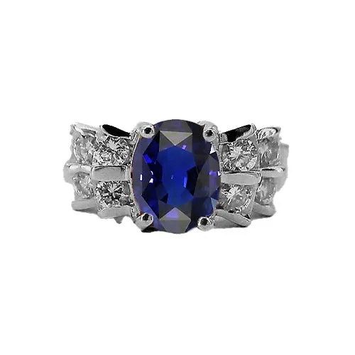 HarryChadEntcom Rings Womens Oval Blue Sapphire Wedding Ring 250 Carats Bar Set Natural Earth Mined Diamonds HarryChadEntcom Rings Womens Oval Blue Sapphire Wedding Ring 250 Carats Bar Set Natural Earth Mined Diamonds