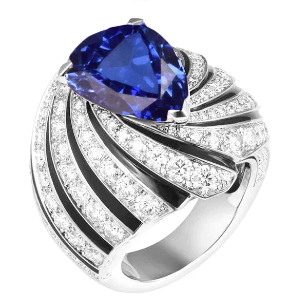 HarryChadEntcom Sapphire And Natural Earth Mined Diamond Ladies Cocktail Ring Rings HarryChadEntcom Sapphire And Natural Earth Mined Diamond Ladies Cocktail Ring Rings