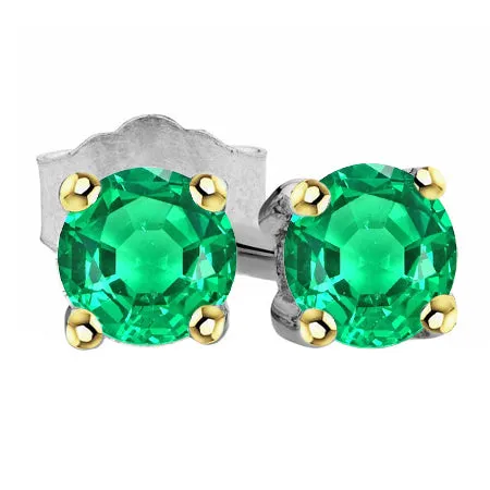 HarryChadEntcom Simple Green Emerald Gemstone Stud Earrings Push Backs Earrings HarryChadEntcom Simple Green Emerald Gemstone Stud Earrings Push Backs Earrings
