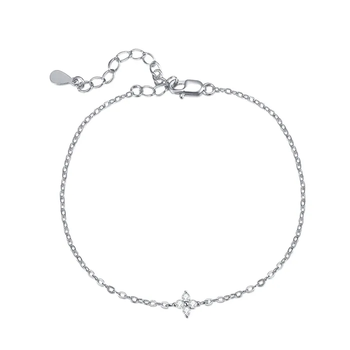 Hey Happiness Bracelets Daisy Pendant Chain Bracelet Sterling Silver