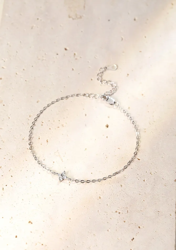 Hey Happiness Bracelets Daisy Pendant Chain Bracelet Sterling Silver