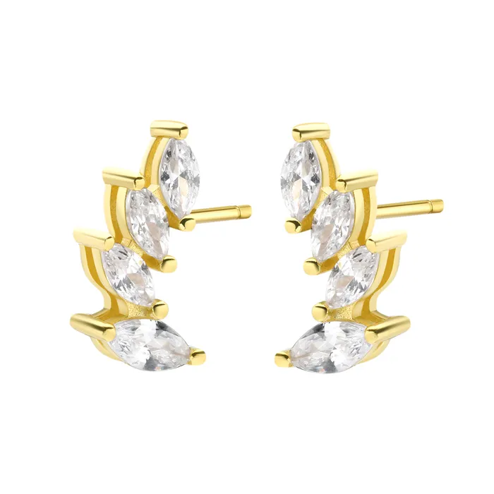 Hey Happiness Earrings Arch Stud Earrings Sterling Silver Gold