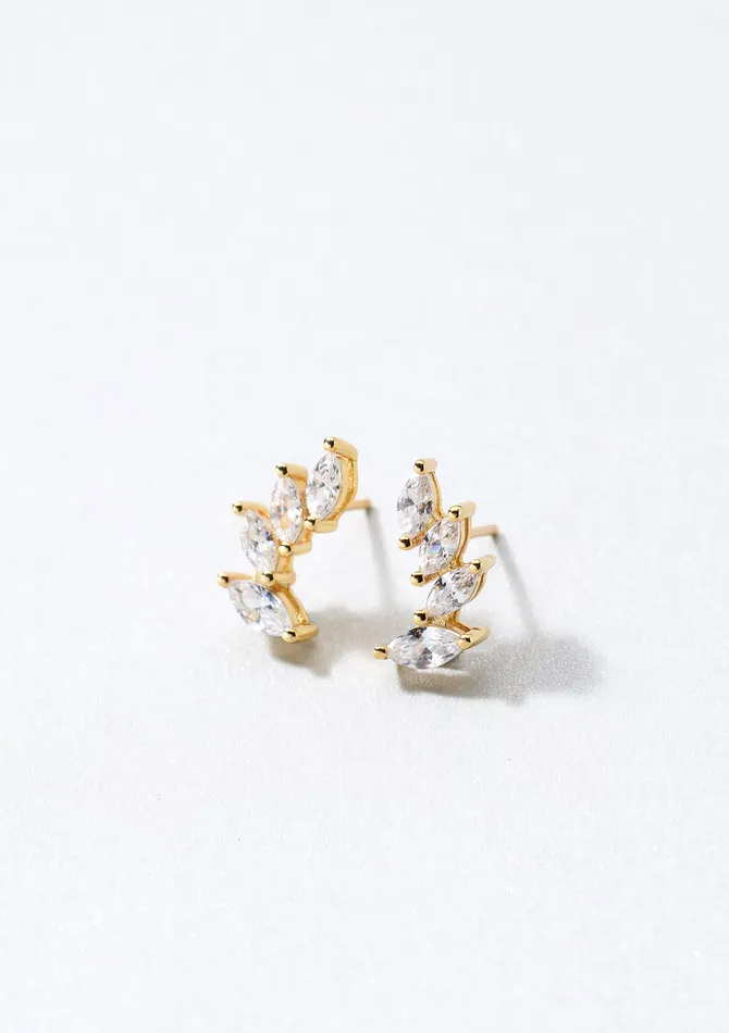 Hey Happiness Earrings Arch Stud Earrings Sterling Silver Gold Hey Happiness Earrings Arch Stud Earrings Sterling Silver Gold