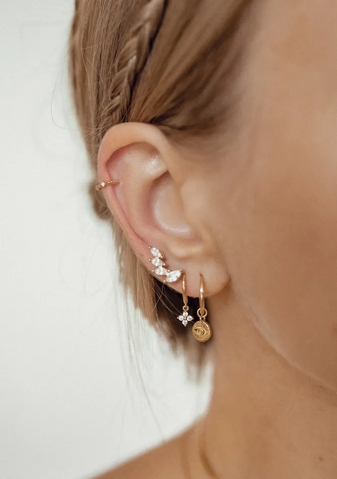 Hey Happiness Earrings Arch Stud Earrings Sterling Silver Gold Hey Happiness Earrings Arch Stud Earrings Sterling Silver Gold