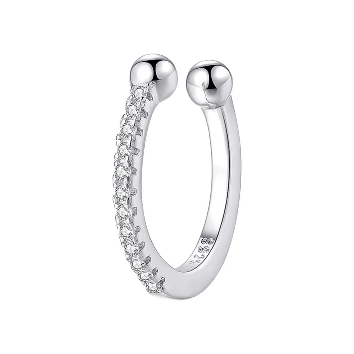 Hey Happiness Earrings Diamond Ear Cuff Sterling Silver