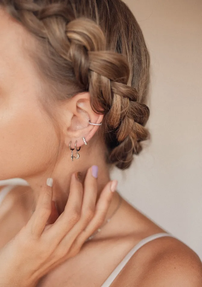 Hey Happiness Earrings Diamond Ear Cuff Sterling Silver Hey Happiness Earrings Diamond Ear Cuff Sterling Silver