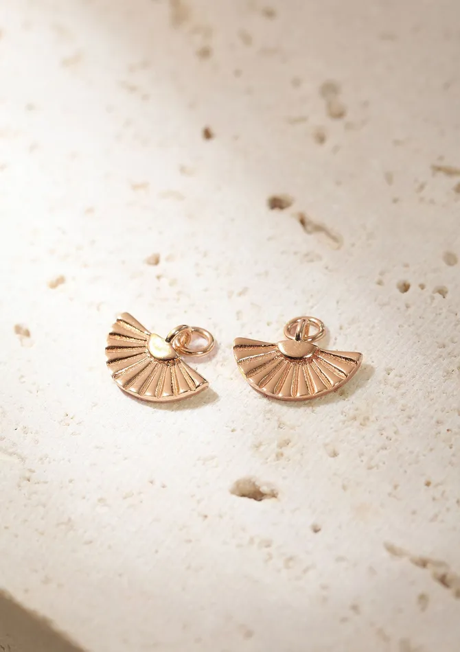 Hey Happiness Earrings Fan Charm Hoop Earrings Sterling Silver Hey Happiness Earrings Fan Charm Hoop Earrings Sterling Silver