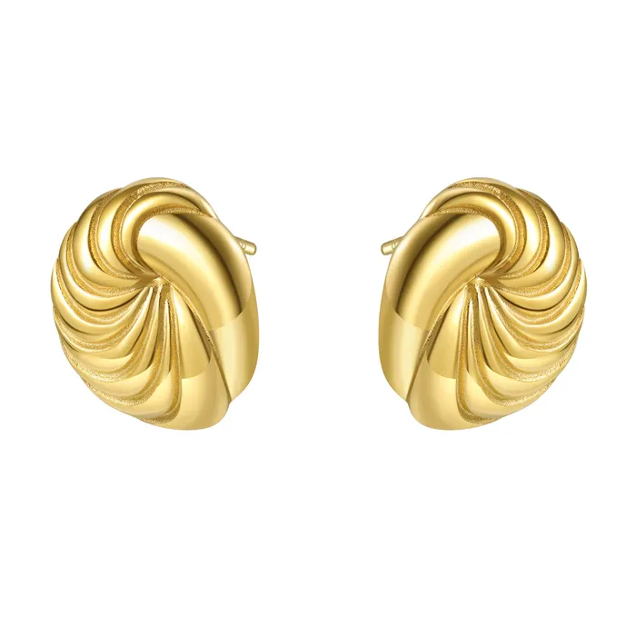 Hey Happiness Earrings Spiral Oversized Stud Earrings Waterproof