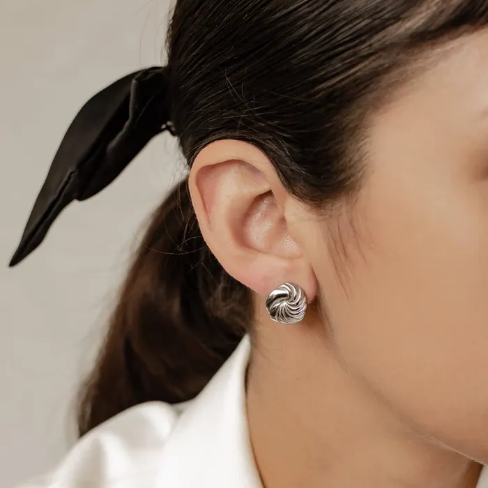 Hey Happiness Earrings Spiral Oversized Stud Earrings Waterproof Hey Happiness Earrings Spiral Oversized Stud Earrings Waterproof