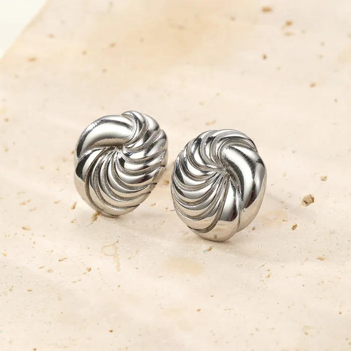 Hey Happiness Earrings Spiral Oversized Stud Earrings Waterproof Hey Happiness Earrings Spiral Oversized Stud Earrings Waterproof