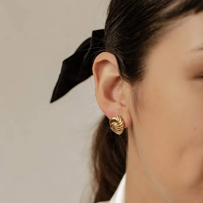 Hey Happiness Earrings Spiral Oversized Stud Earrings Waterproof Hey Happiness Earrings Spiral Oversized Stud Earrings Waterproof