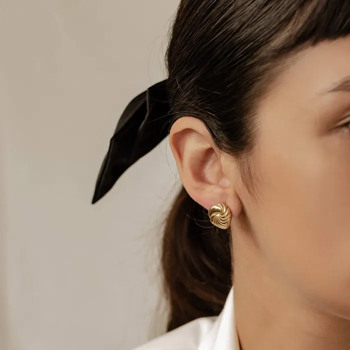Hey Happiness Earrings Spiral Oversized Stud Earrings Waterproof Hey Happiness Earrings Spiral Oversized Stud Earrings Waterproof