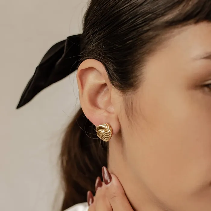 Hey Happiness Earrings Spiral Oversized Stud Earrings Waterproof Hey Happiness Earrings Spiral Oversized Stud Earrings Waterproof