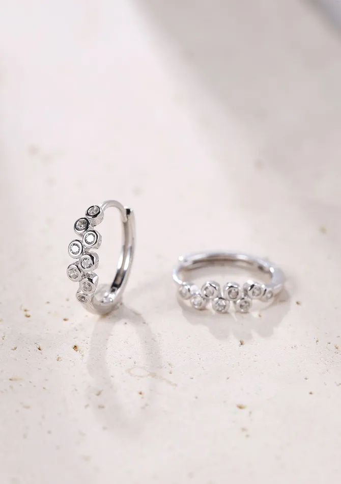 Hey Happiness Earrings Sprinkle Huggie Hoop Earrings Sterling Silver Hey Happiness Earrings Sprinkle Huggie Hoop Earrings Sterling Silver
