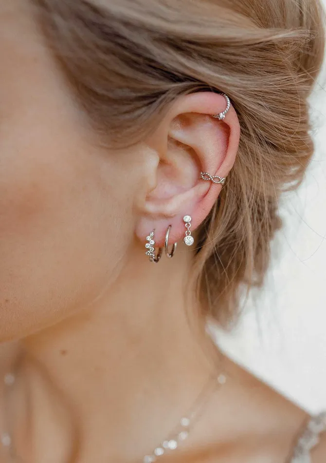 Hey Happiness Earrings Sprinkle Huggie Hoop Earrings Sterling Silver Hey Happiness Earrings Sprinkle Huggie Hoop Earrings Sterling Silver