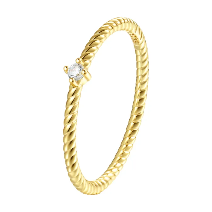 Hey Happiness Gemstone Twist Ring Sterling Silver Gold Rings