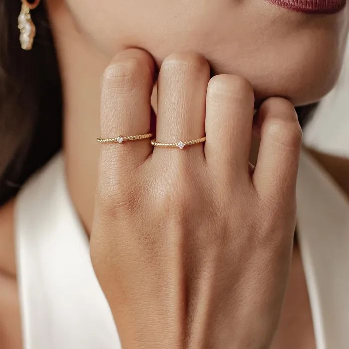 Hey Happiness Gemstone Twist Ring Sterling Silver Gold Rings Hey Happiness Gemstone Twist Ring Sterling Silver Gold Rings