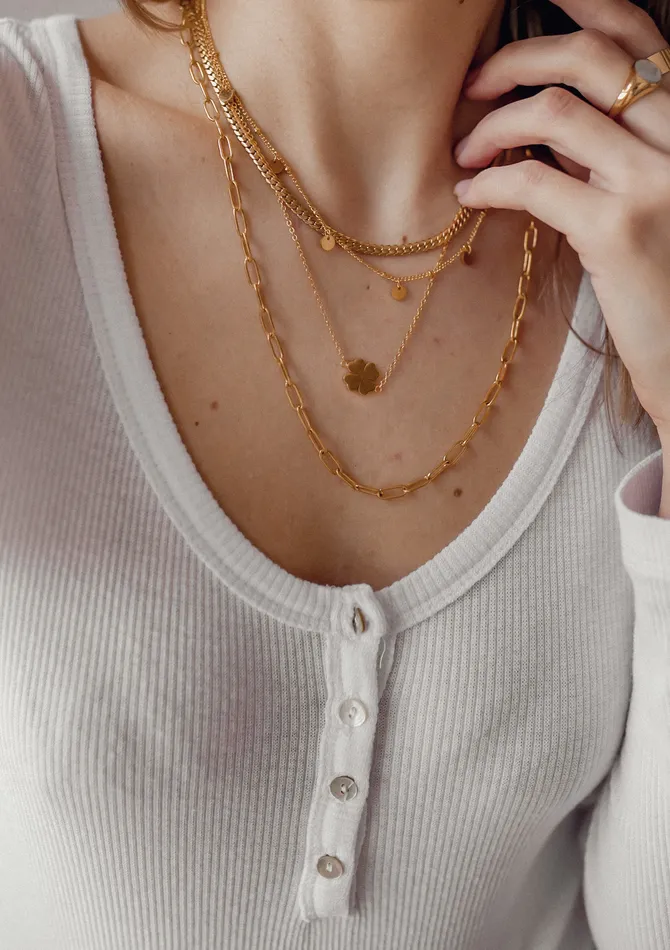 Hey Happiness Necklaces Cuban Link Chain Necklace Gold Hey Happiness Necklaces Cuban Link Chain Necklace Gold