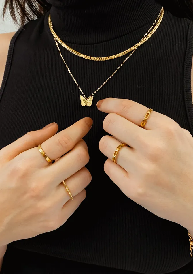 Hey Happiness Necklaces Cuban Link Chain Necklace Gold Hey Happiness Necklaces Cuban Link Chain Necklace Gold