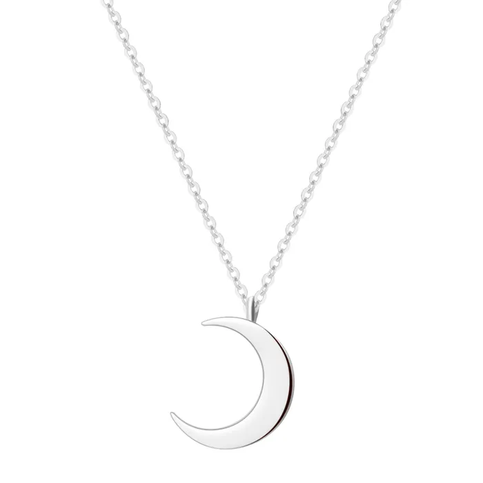 Hey Happiness Necklaces Half Moon Delicate Necklace Silver