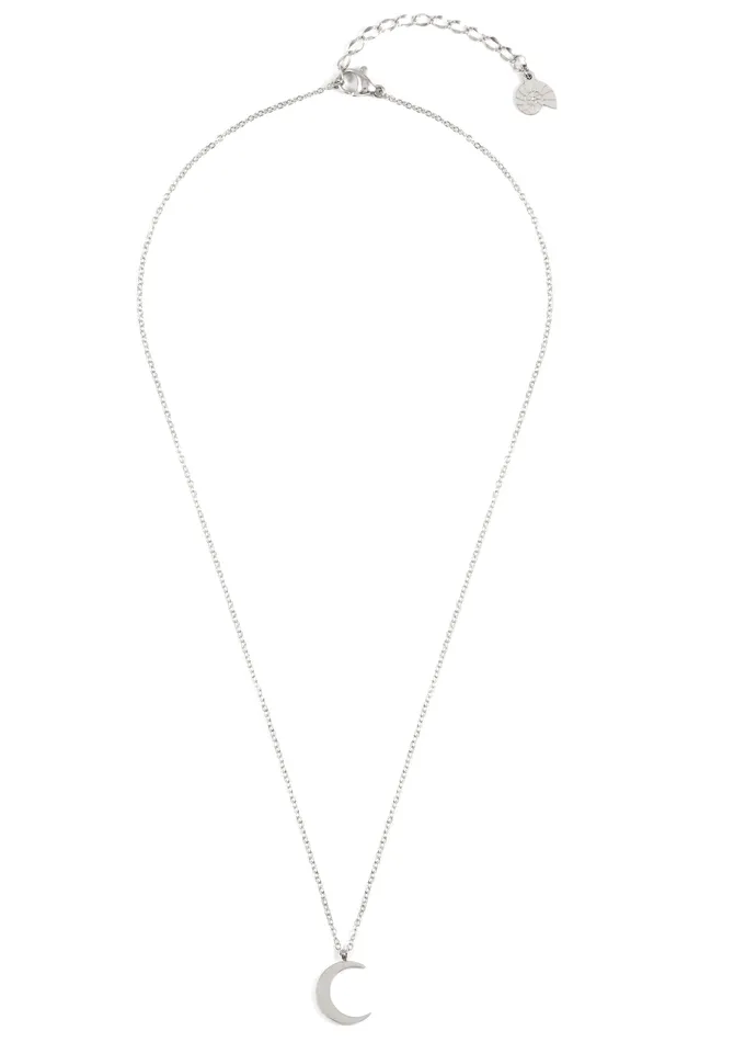 Hey Happiness Necklaces Half Moon Delicate Necklace Silver Hey Happiness Necklaces Half Moon Delicate Necklace Silver