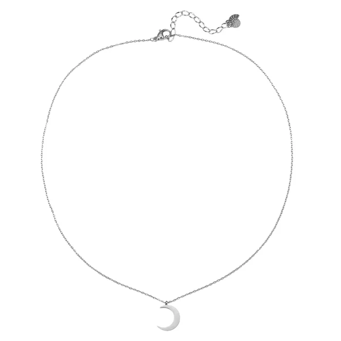 Hey Happiness Necklaces Half Moon Delicate Necklace Silver Hey Happiness Necklaces Half Moon Delicate Necklace Silver