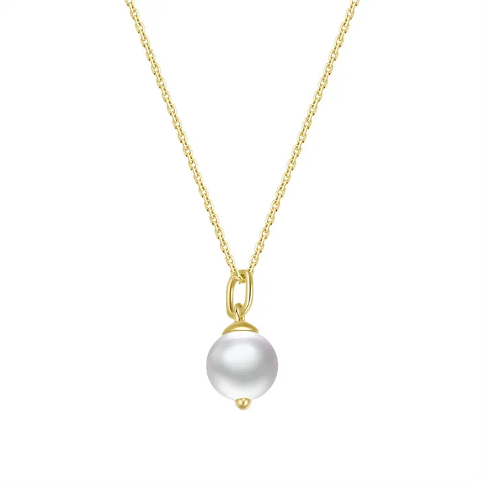 Hey Happiness Necklaces New Beginnings Pearl Pendant Necklace 14K Gold