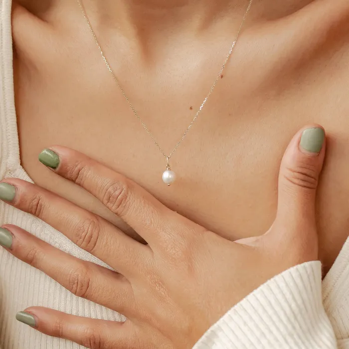 Hey Happiness Necklaces New Beginnings Pearl Pendant Necklace 14K Gold Hey Happiness Necklaces New Beginnings Pearl Pendant Necklace 14K Gold