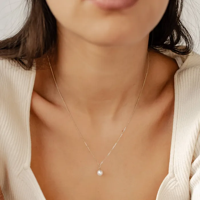 Hey Happiness Necklaces New Beginnings Pearl Pendant Necklace 14K Gold Hey Happiness Necklaces New Beginnings Pearl Pendant Necklace 14K Gold