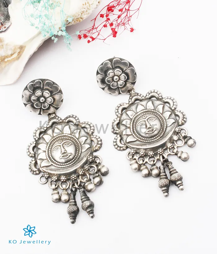 Jaipur Earrings The Suryakanti Silver Earrings