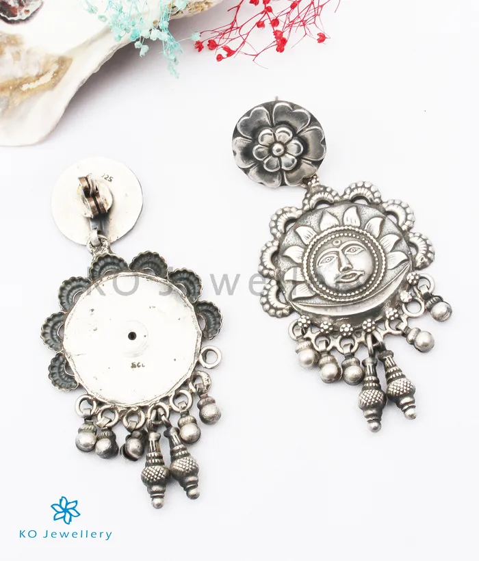Jaipur Earrings The Suryakanti Silver Earrings