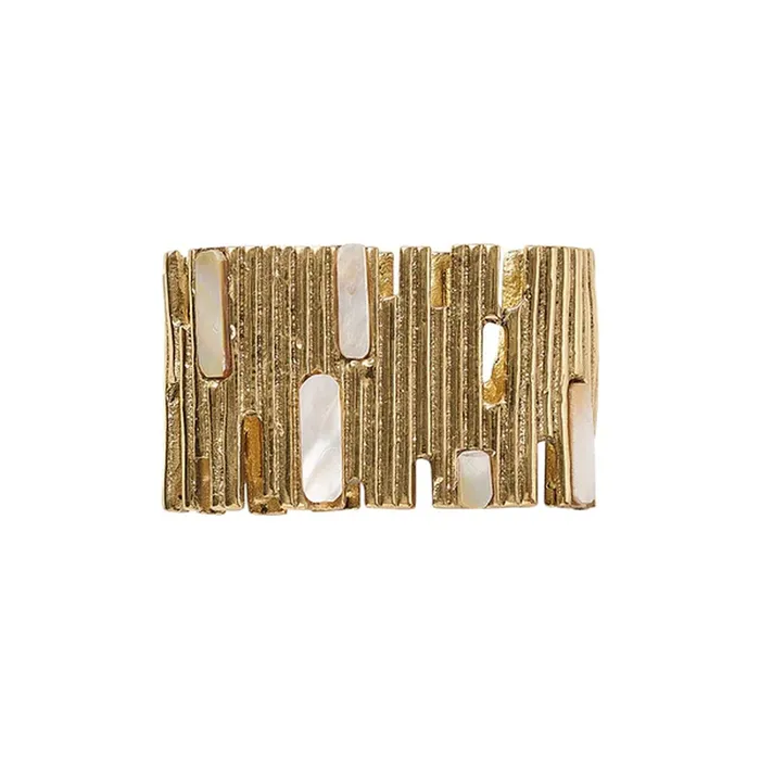 Kim Seybert Matrix Napkin Ring in Gold Set of 4 Kim Seybert Rings