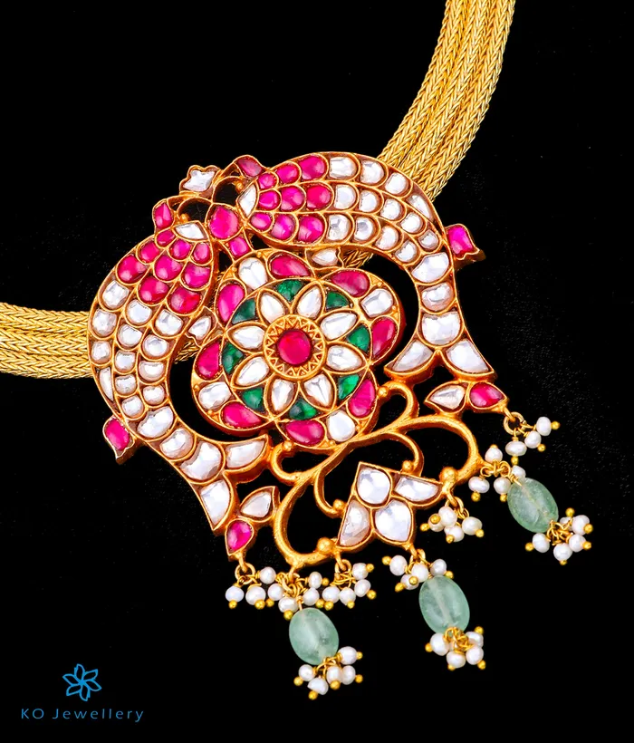 kundan Necklaces The Takht Silver Kundan Jadau Necklace
