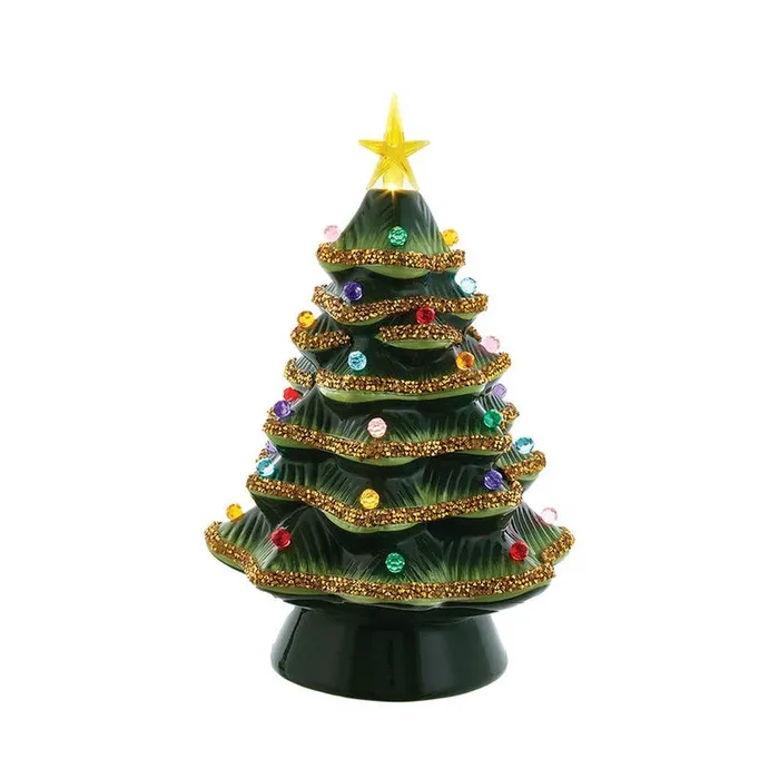 Kurt Adler Necklaces Kurt Adler 12 LightUp Gold Glittered Christmas Tree