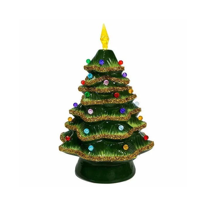 Kurt Adler Necklaces Kurt Adler 12 LightUp Gold Glittered Christmas Tree Kurt Adler Necklaces Kurt Adler 12 LightUp Gold Glittered Christmas Tree