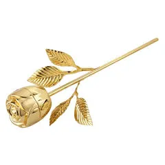 Leeber Rings Leeber Rose Ring Holder Gold Finish Long Stem