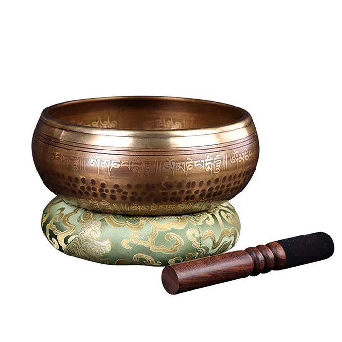 Life Changing Energy Rings Decorated and Hammered Tibetan Singing Bowl FREE Mallet and Oring