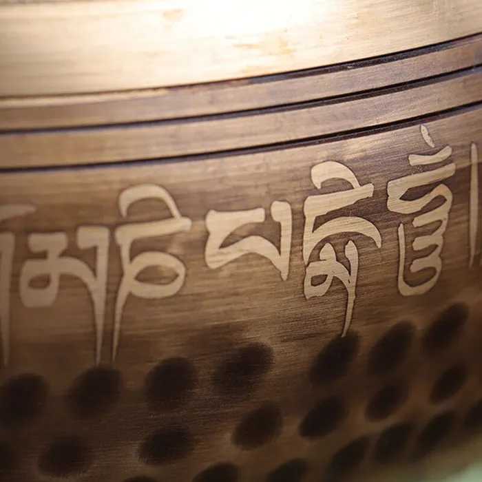 Life Changing Energy Rings Decorated and Hammered Tibetan Singing Bowl FREE Mallet and Oring
