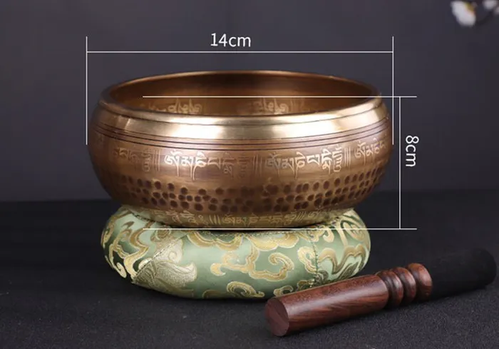 Life Changing Energy Rings Decorated and Hammered Tibetan Singing Bowl FREE Mallet and Oring