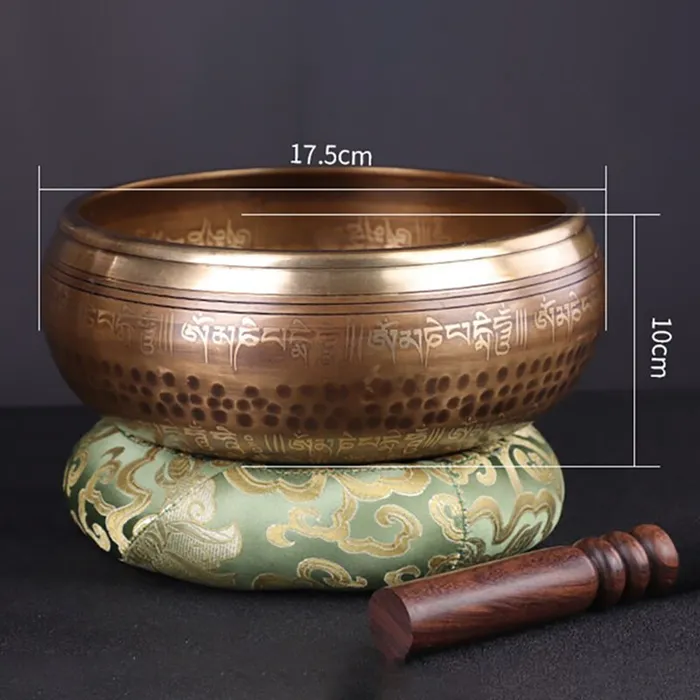Life Changing Energy Rings Decorated and Hammered Tibetan Singing Bowl FREE Mallet and Oring