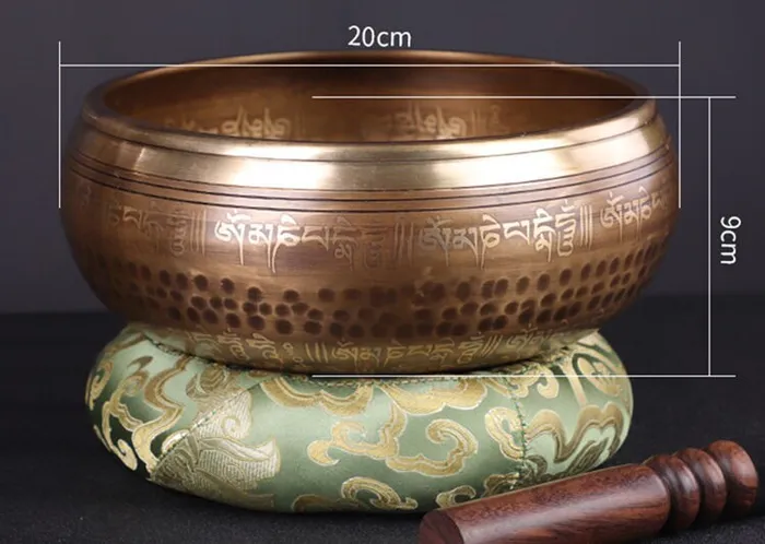 Life Changing Energy Rings Decorated and Hammered Tibetan Singing Bowl FREE Mallet and Oring
