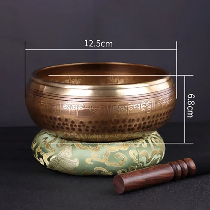 Life Changing Energy Rings Decorated and Hammered Tibetan Singing Bowl FREE Mallet and Oring