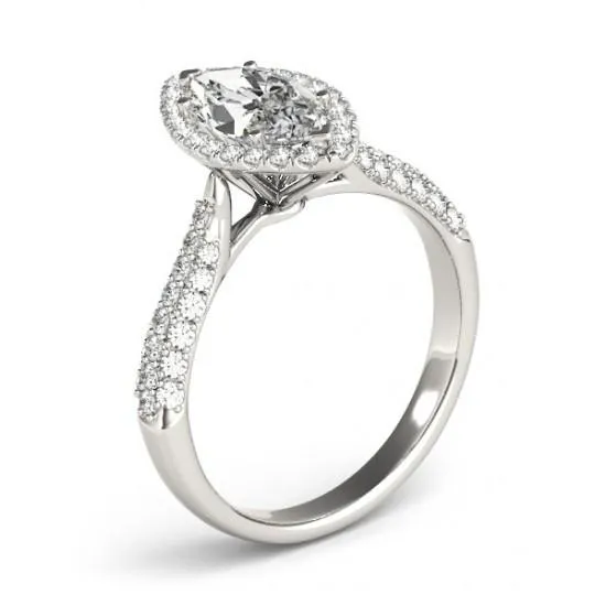 Marquise Natural Earth Mined Diamond Engagement Halo Ring 225 Cts White Gold 14K GB Rings Marquise Natural Earth Mined Diamond Engagement Halo Ring 225 Cts White Gold 14K GB Rings