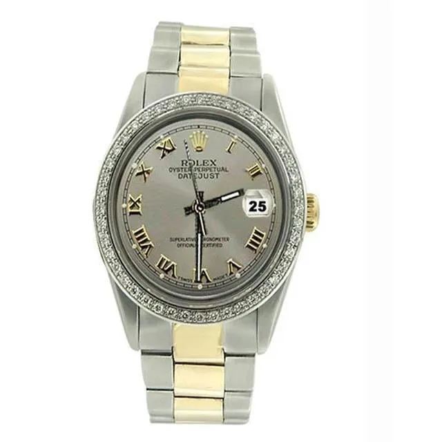 Midsize Rolex Brown Oyster Bracelet Ss Gold Gray Roman Dial Watch GB Bracelets Midsize Rolex Brown Oyster Bracelet Ss Gold Gray Roman Dial Watch GB Bracelets